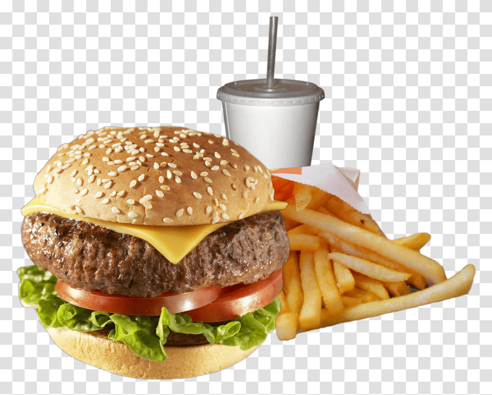 Cheeseburger With Lettuce And Tomatoes, Food, Fries Transparent Png