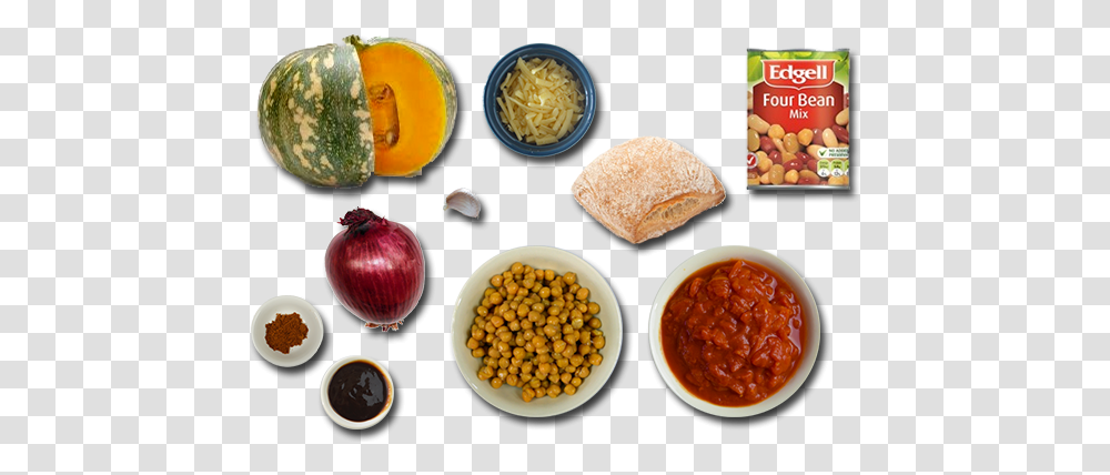 Cheesy Smoked Baked Beans With Pumpkin & Ciabatta Toasts Bowl, Plant, Food, Vegetable, Produce Transparent Png
