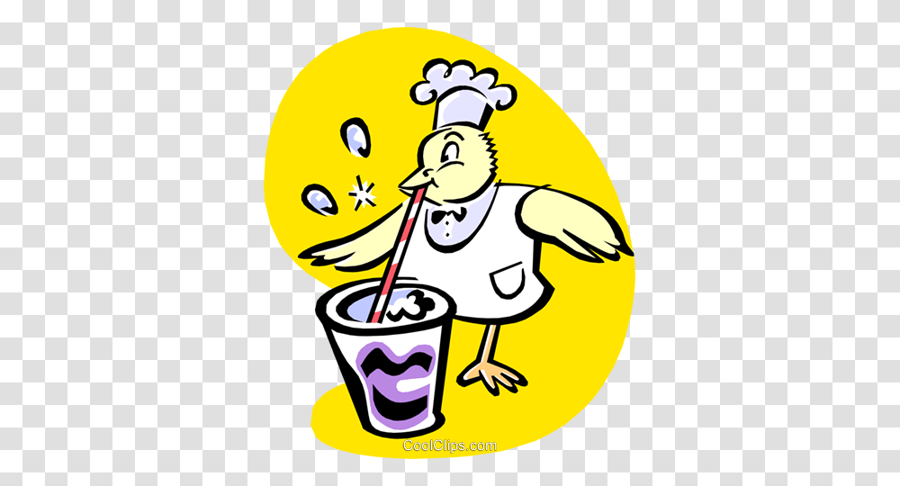 Chef Bird With Straw And Soda Royalty Free Vector Clip Art, Washing, Cleaning Transparent Png