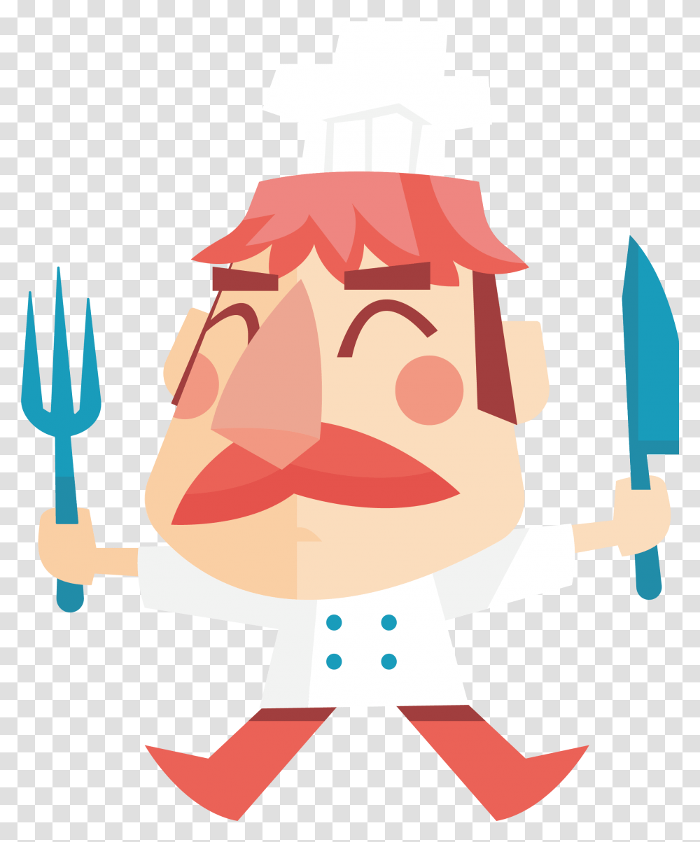 Chef Cook Cartoon Illustration Chef, Fork, Cutlery, Dynamite, Bomb Transparent Png