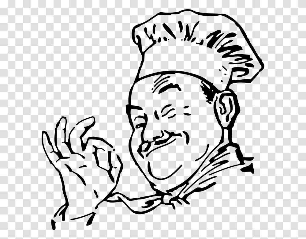 Chef Cook Wink Perfect Uniform Baker Chef Black And White Clipart, Gray, World Of Warcraft Transparent Png