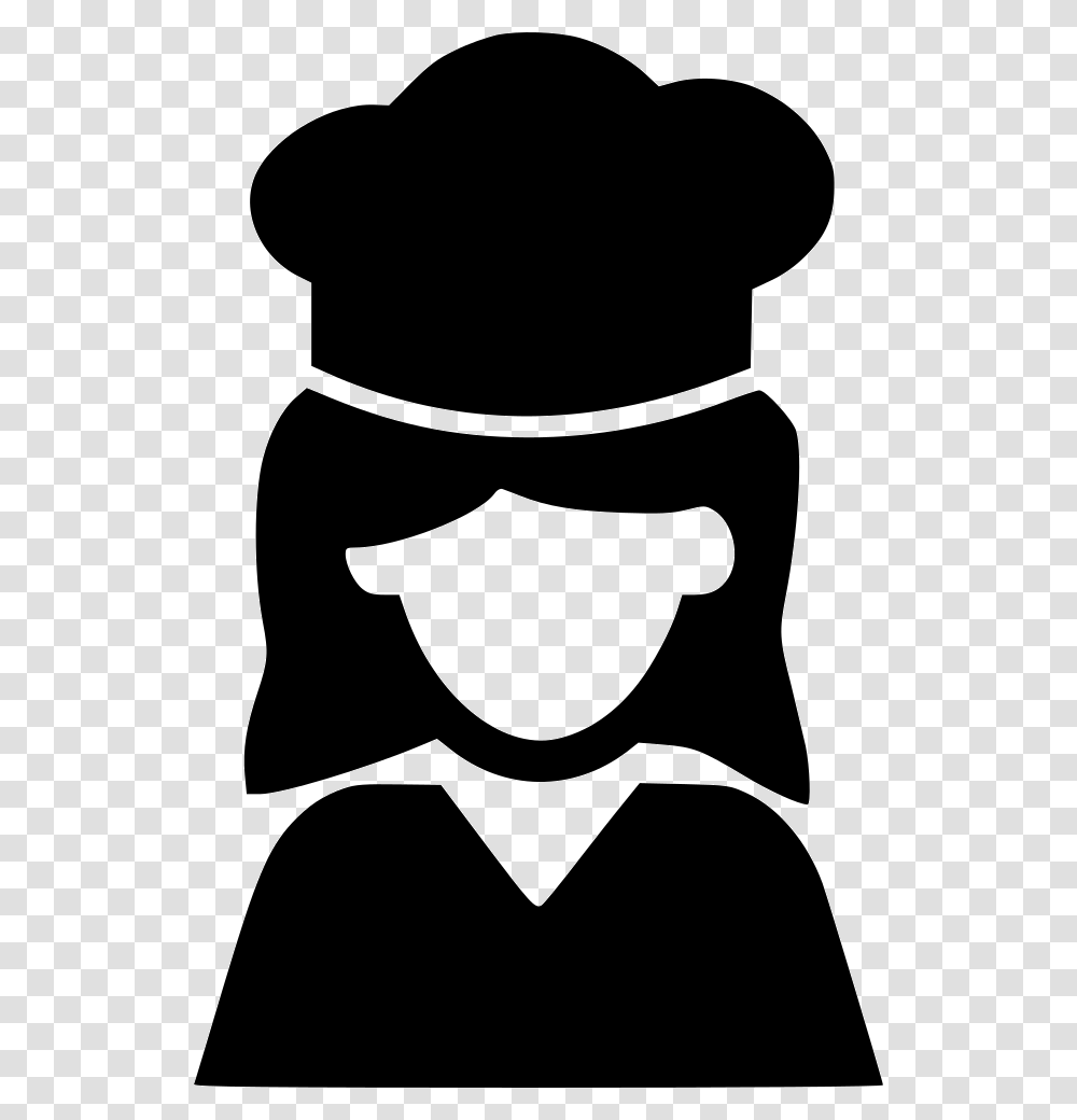 Chef Female Female Chef Icons, Stencil, Silhouette, Mustache Transparent Png
