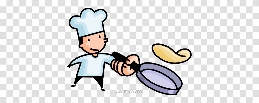 Chef Flipping A Pan Cake Royalty Free Vector Clip Art Illustration Transparent Png