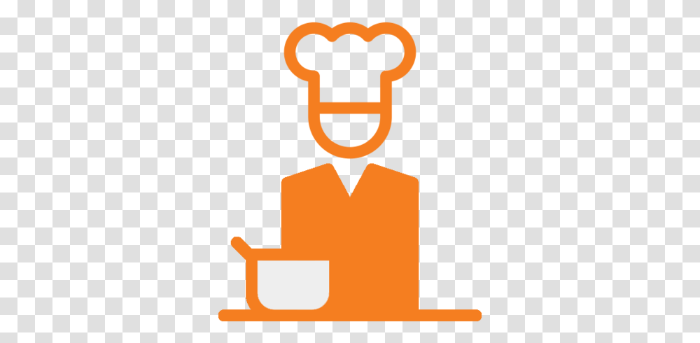 Chef Orange Icon Happy, Symbol, Hand, Text, Label Transparent Png