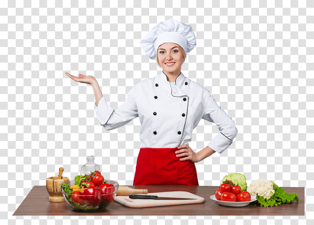 Chef, Person, Human, Plant, Girl Transparent Png