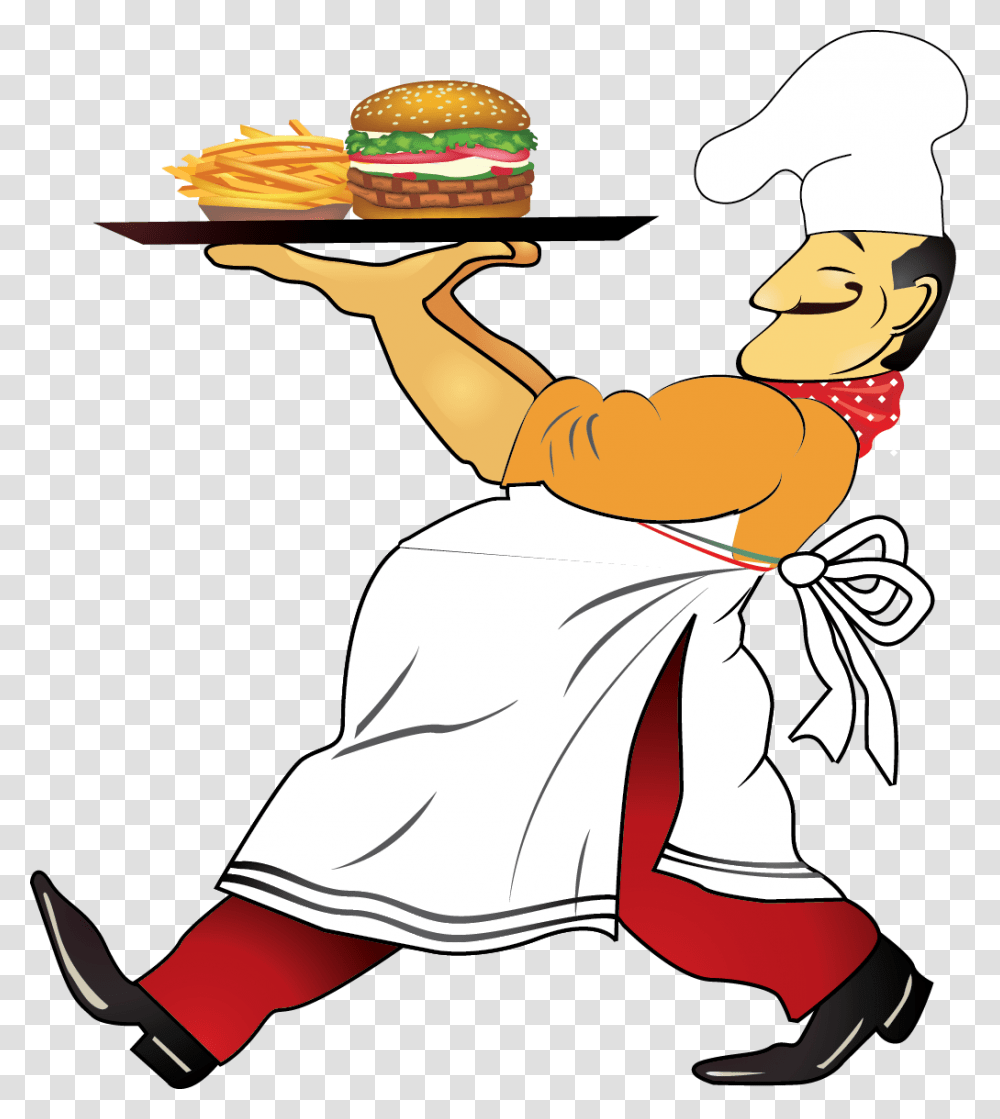 Chef, Person, Human, Waiter, Burger Transparent Png