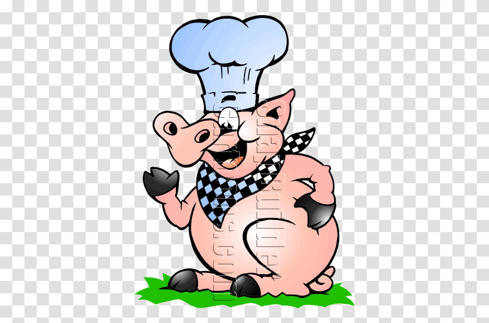 Chef Pig Bbq Mascot Logo Free Pig Chef With Menu Clipart, Poster, Advertisement Transparent Png