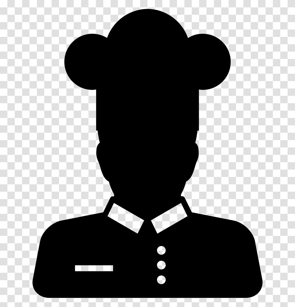 Chef Restaurant Worker Icon, Silhouette, Stencil, Person, Human Transparent Png