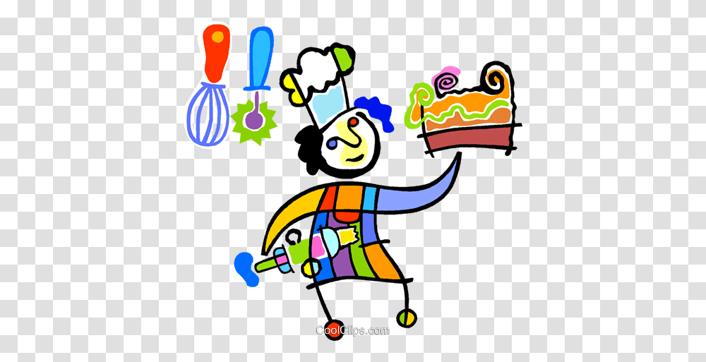 Chef With A Cake Royalty Free Vector Clip Art Illustration, Bird, Animal, Crowd Transparent Png