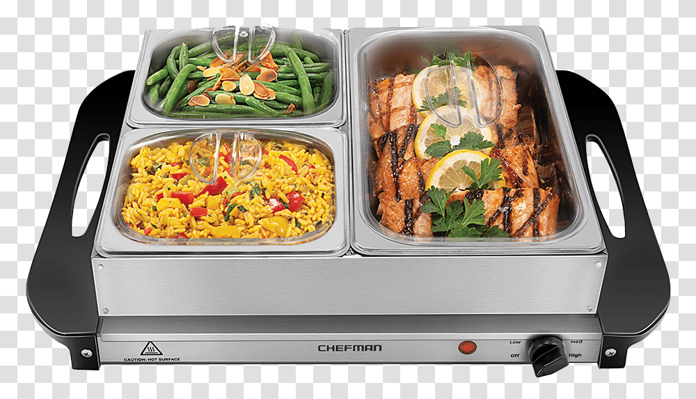 Chefman Hot Plate Warming Tray With Stainless Steel Tray, Meal, Food, Lunch, Restaurant Transparent Png