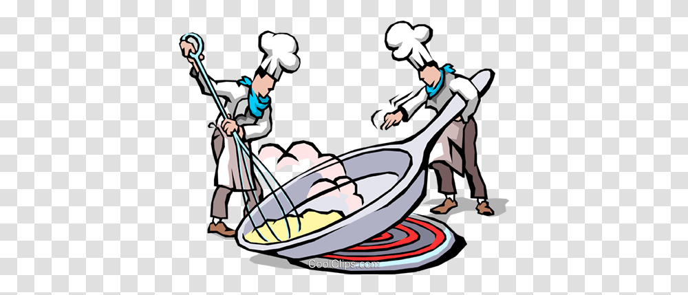 Chefs Cooking Eggs Royalty Free Vector Clip Art Illustration, Person, Human, Vehicle, Transportation Transparent Png
