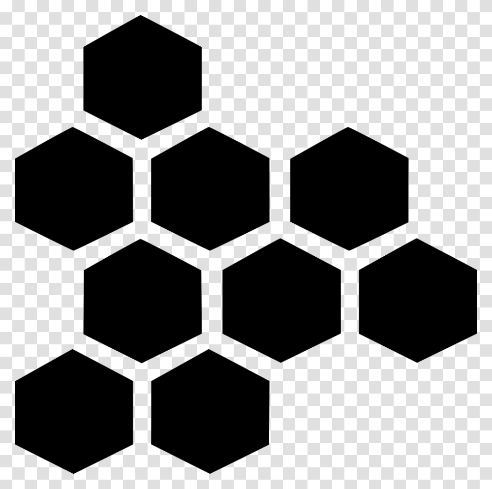 Chemistry Polygon Hexagonal Atoms Carbon Icon Free, Stencil, Rug, Pattern Transparent Png