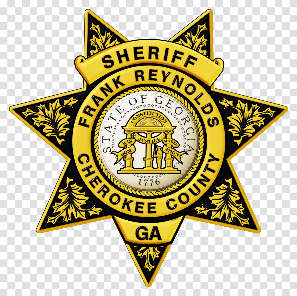 Cherokee Sheriffs Office Sheriff Badge, Logo, Symbol, Trademark, Dynamite Transparent Png
