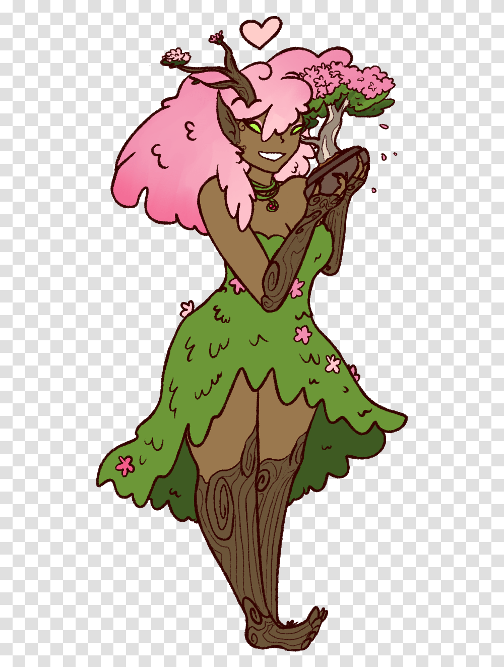 Cherry A Dryad Bonded To A Lil Bonsai Tree So She Can Dryad Cute, Dance Pose, Leisure Activities, Performer, Dress Transparent Png