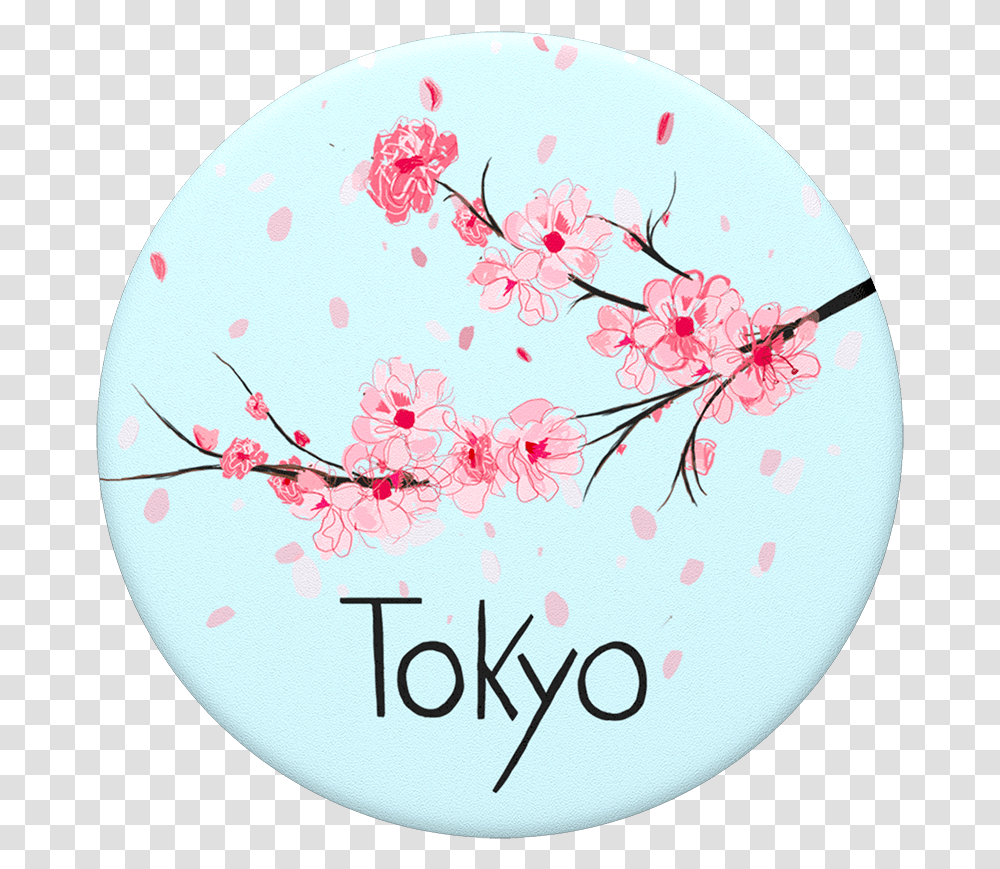 Cherry Blossom Branch Tokyo Popsocket, Plant, Flower, Birthday Cake, Dessert Transparent Png