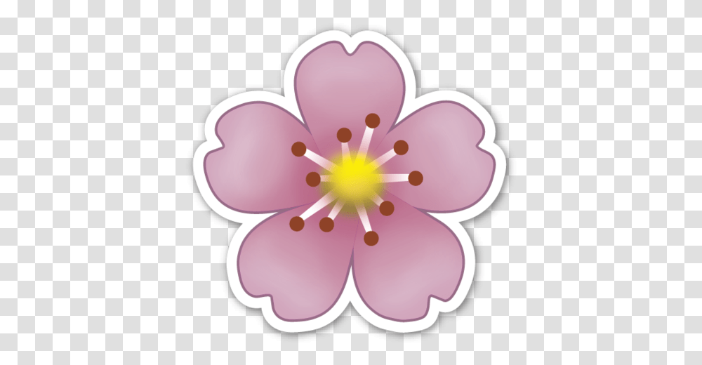 Cherry Blossom Emojistickerscom Festa De Aniversrio Flower Emoji Sticker, Plant, Petal, Anther, Pollen Transparent Png