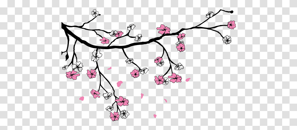 Cherry Blossom Or Sakura Japanese Vinyls Wall Decal, Petal, Flower, Plant, Paper Transparent Png