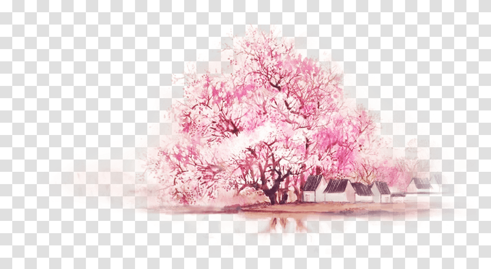 Cherry Blossom Painting Wallpapers Wallpaper Cave Cherry Blossom Watercolor Painting, Plant, Flower, Art, Tree Transparent Png