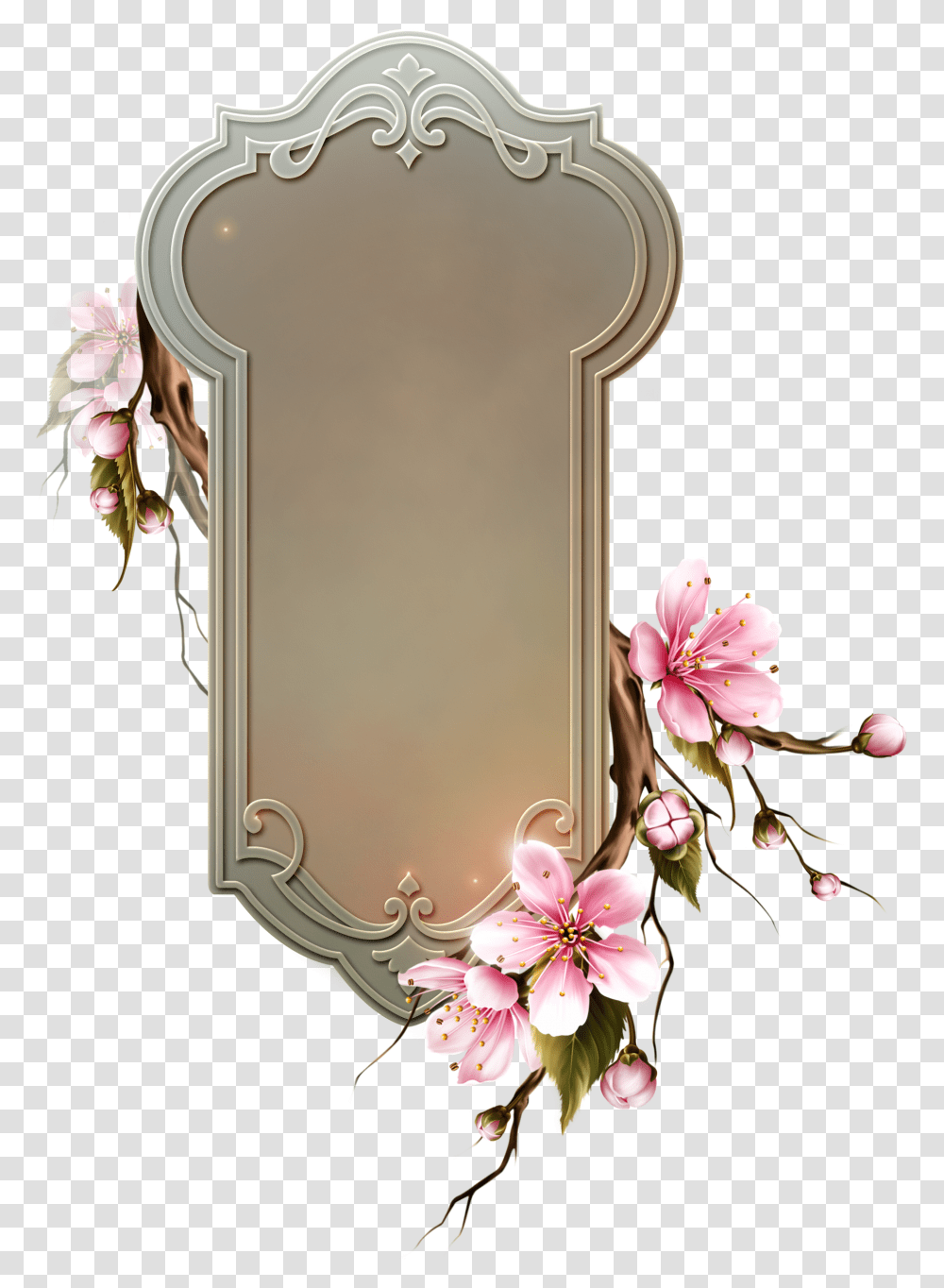 Cherry Blossom, Plant, Flower, Mirror Transparent Png