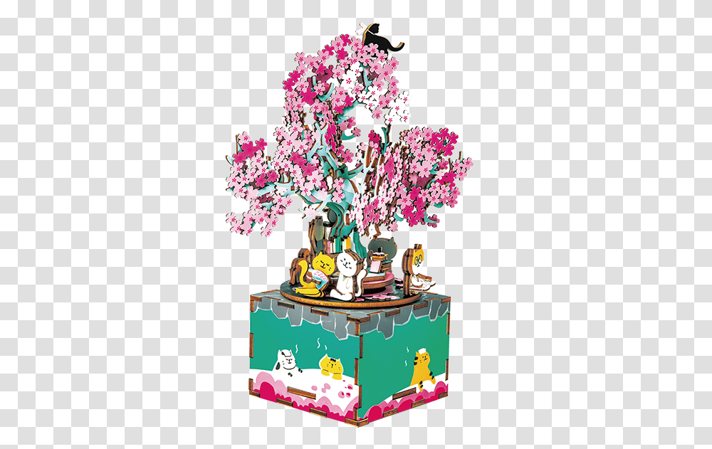Cherry Blossom Tree Am409 Robotime Cherry Blossom Tree, Flower, Plant, Performer Transparent Png