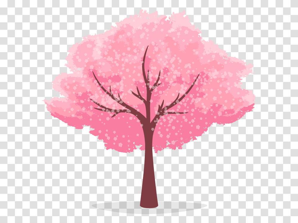 Cherry Blossom Tree Cartoon Clipart Animated Cherry Blossom Tree, Plant, Flower, Petal Transparent Png