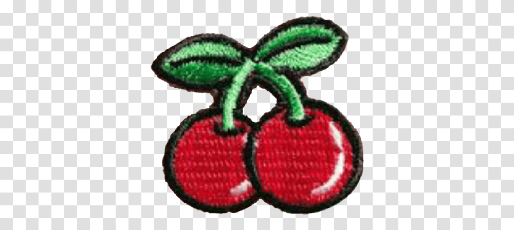 Cherry Clipart Frout Cherry Embroidered Patch Pins, Plant, Tree, Pattern, Ornament Transparent Png