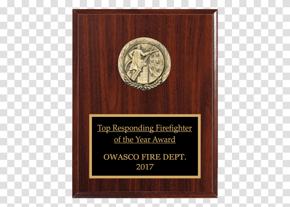 Cherry Finish Firefighter Sample Plaque, Wood, Hardwood, Coin, Money Transparent Png