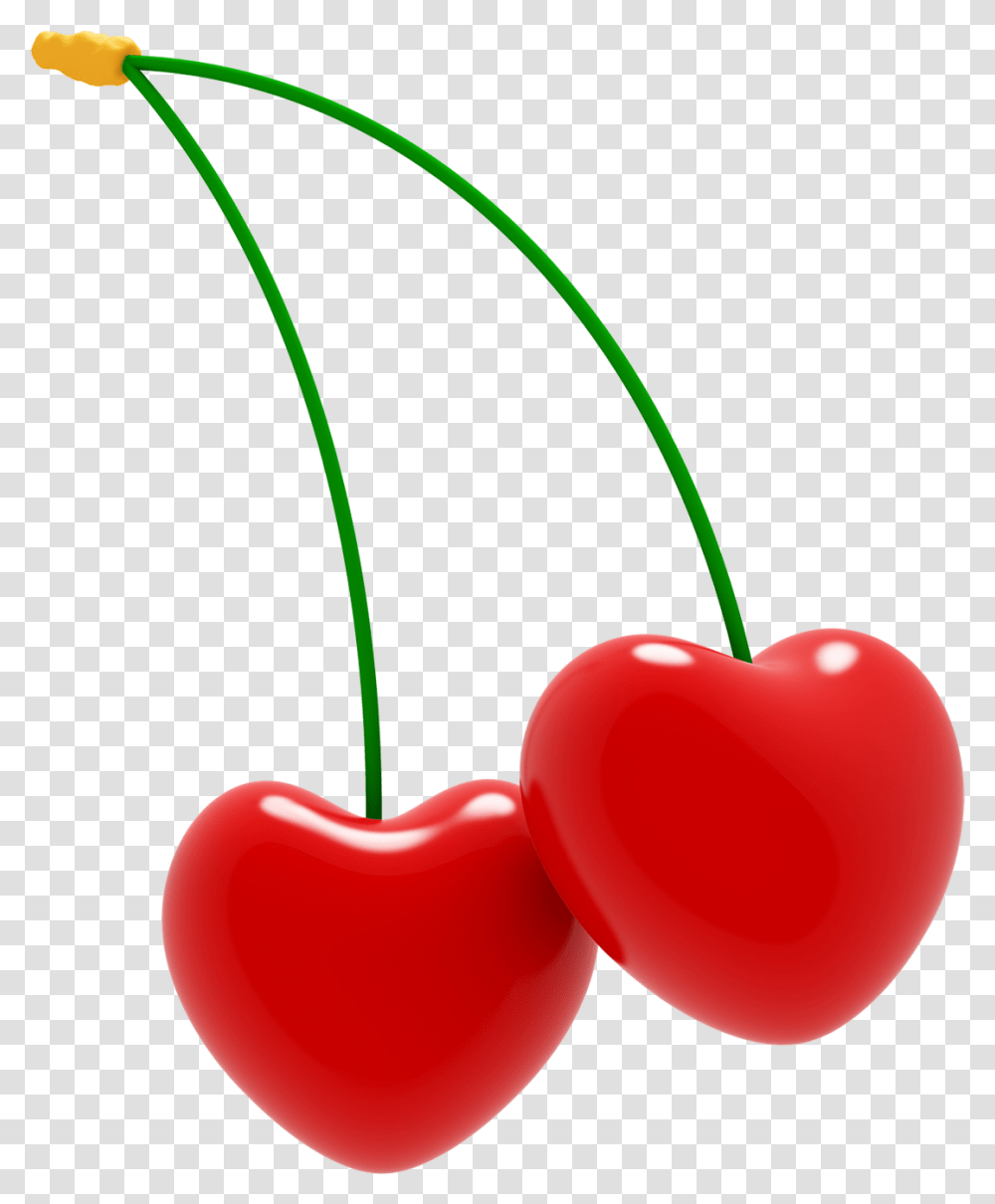 Cherry Heart Gratis Cherry Love Download 18921416 Cute Cherry, Plant, Fruit, Food Transparent Png