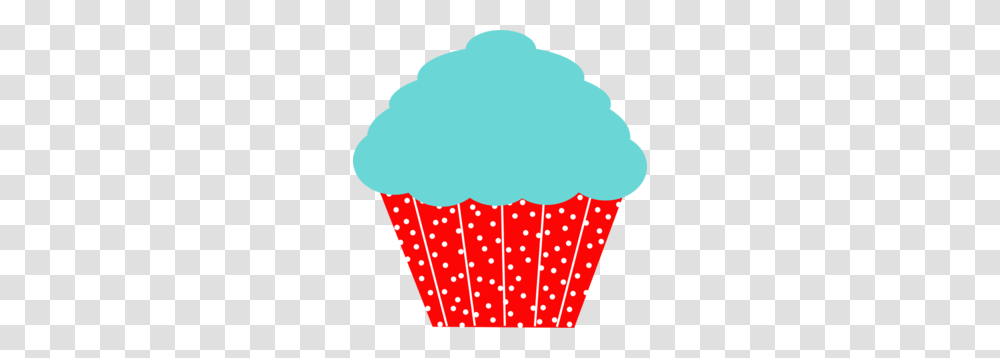 Cherry Red And Aqua Cupcake Clip Art, Cream, Dessert, Food, Creme Transparent Png