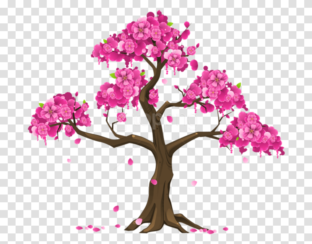 Cherry Tree Clipart Cherry Blossom Tree Clipart, Plant, Flower, Cross Transparent Png