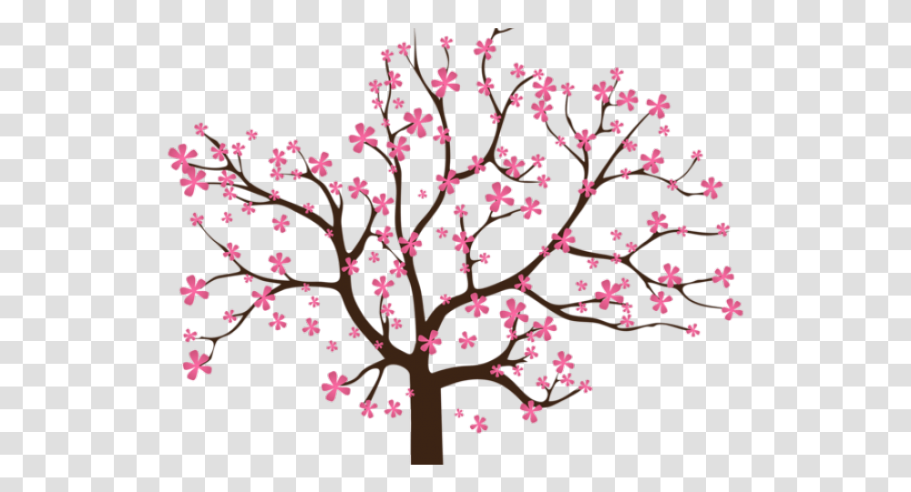 Cherry Tree Clipart Springtime Background Cherry Blossom Tree Clipart, Plant, Flower, Pattern, Graphics Transparent Png