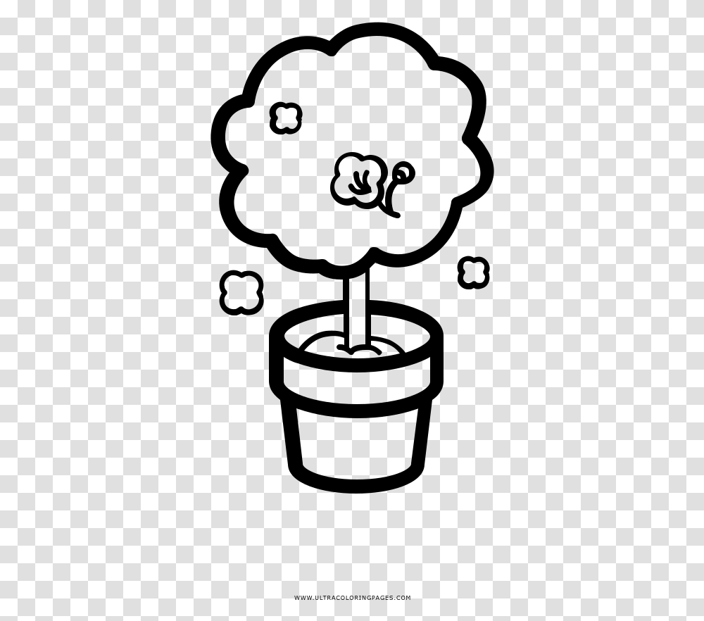 Cherry Tree In A Pot Coloring, Gray, World Of Warcraft Transparent Png