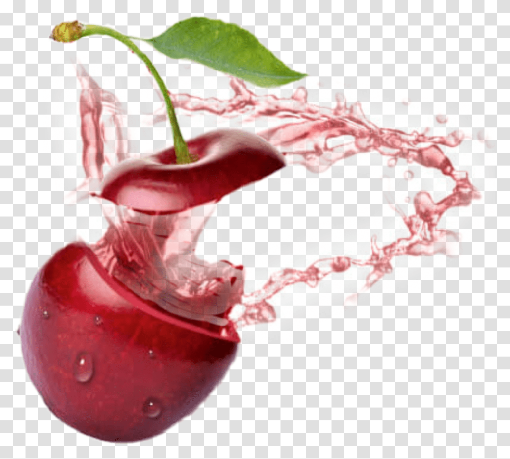 Cherry Water Splash, Plant, Ketchup, Food, Beverage Transparent Png