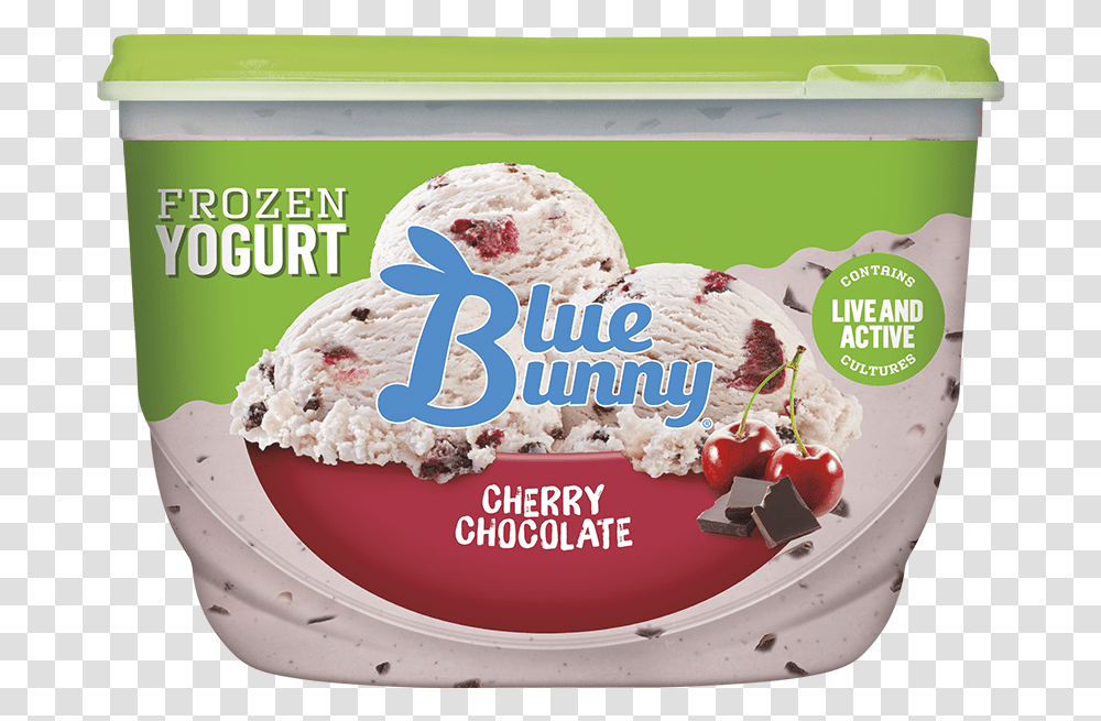 Cherrychocolate Frozen Yogurt Blue Bunny Frozen Yogurt Vanilla Bean, Cream, Dessert, Food, Ice Cream Transparent Png