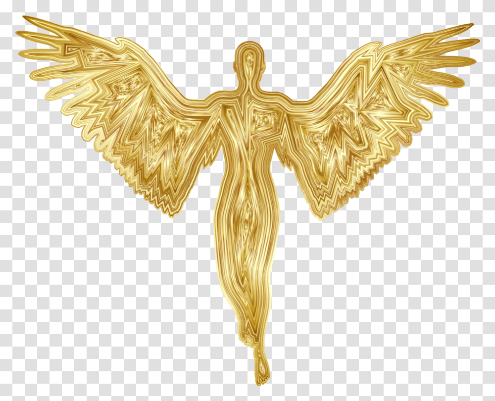 Cherub Angel Silhouette God Supernatural Gold Angel Gold Angel Silhouette, Flare, Light, Bird, Animal Transparent Png