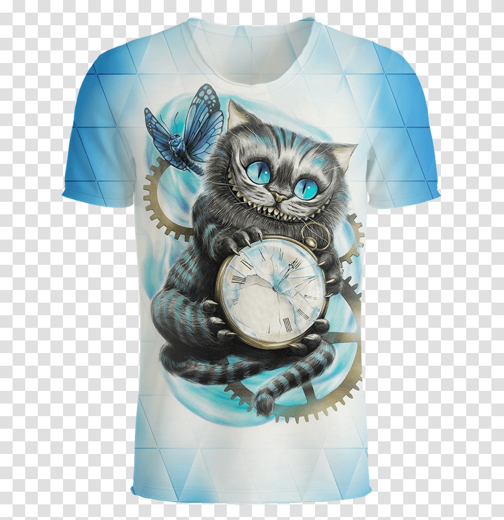 Cheshire Cat Alice In Wonderland 3d T Shirt Download Cheshire Cat Alice In Wonderland, Apparel, Pet, Mammal Transparent Png
