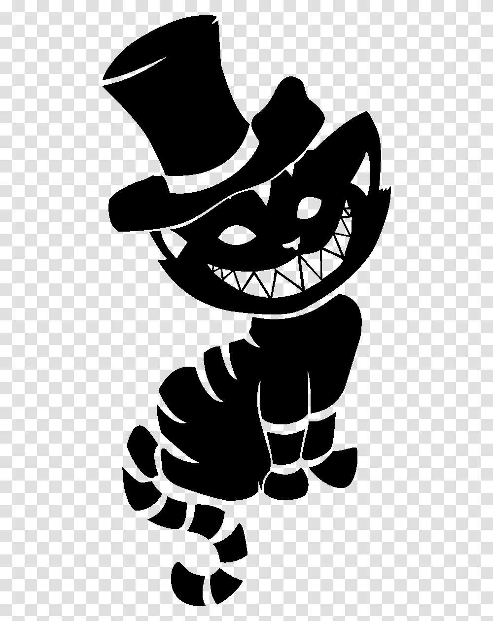 Cheshire Cat Mad Hatter Tattoo Alice S Adventures In Alice In Wonderland Cat Silhouette, Gray Transparent Png