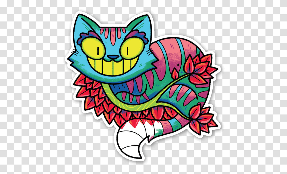 Cheshire Cat Sticker, Doodle, Drawing Transparent Png