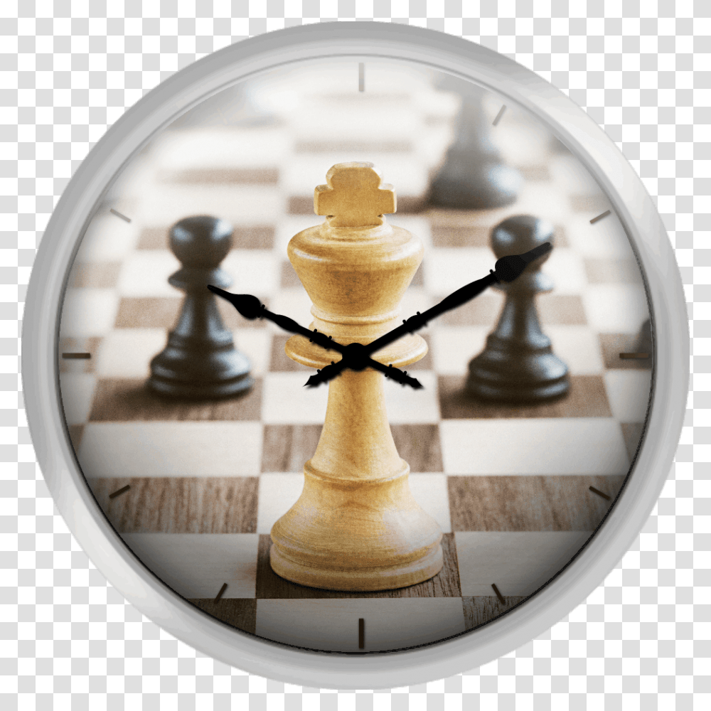 Chess Board White King Alone Amongst Black Pieces Chess, Game, Photography, Apparel Transparent Png
