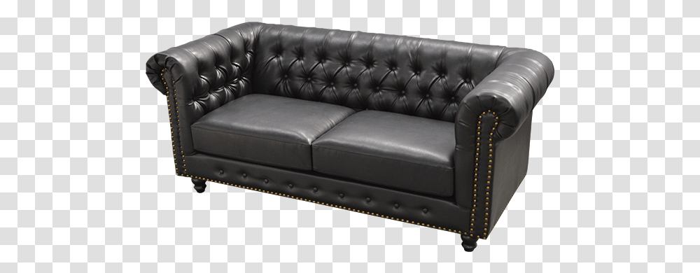 Chesterfield Sofa Black Studio Couch, Furniture, Armchair, Cushion Transparent Png