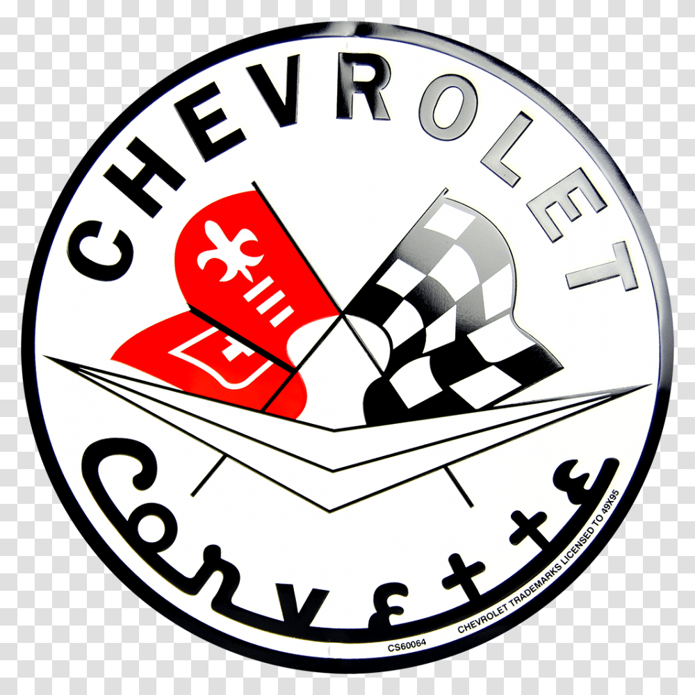 Chevrolet Corvette Circle Sign Clipart Old Corvette Sign, Logo, Symbol, Trademark, Soccer Ball Transparent Png