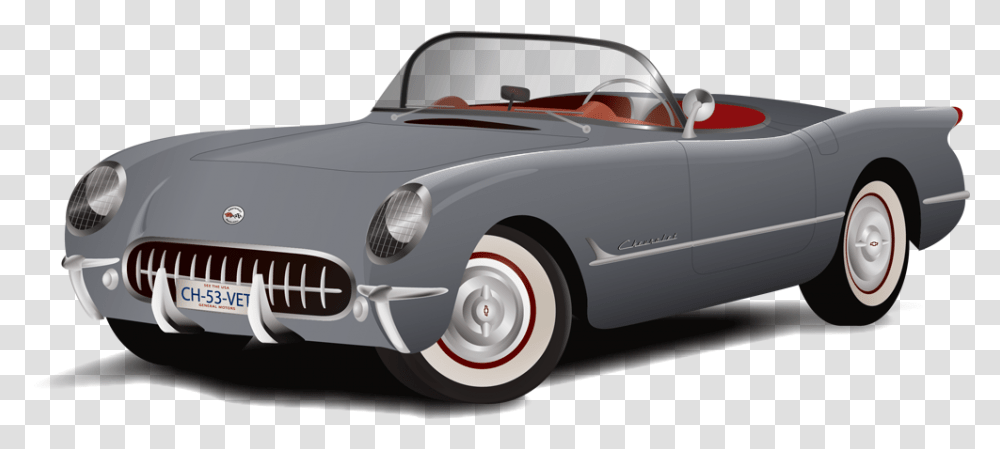 Chevrolet Corvette Corvette Stingray Sports Car Cartoon Convertible Car, Vehicle, Transportation, Bumper, Wheel Transparent Png