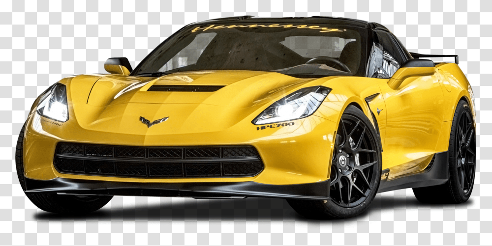 Chevrolet Corvette Stingray Hpe700 Car Yellow Corvette, Vehicle, Transportation, Wheel, Machine Transparent Png