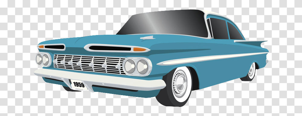 Chevrolet Vector Old School Car Car Impala Vector Vector Old Car, Bumper, Vehicle, Transportation, Light Transparent Png