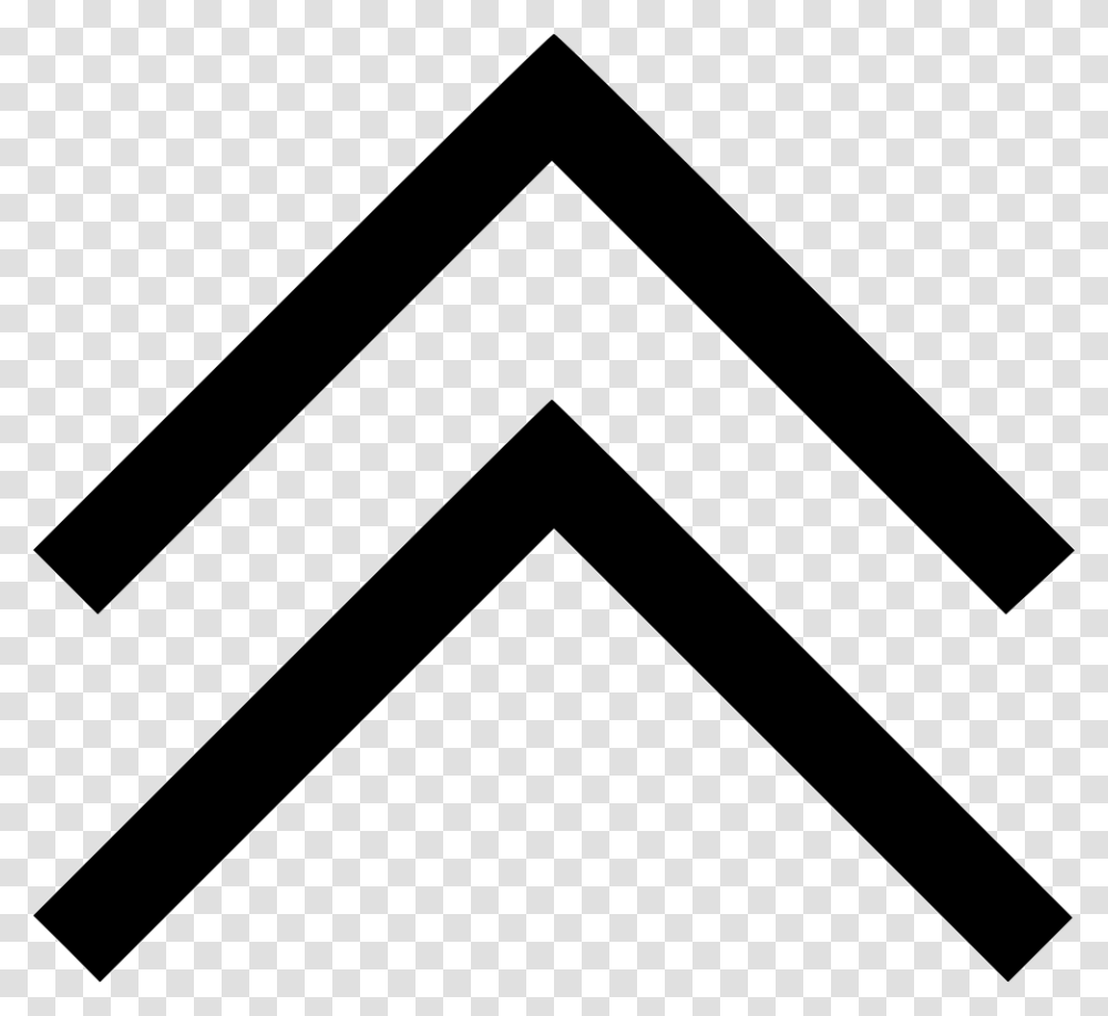 Chevron Double Up Chevron Arrow Up White, Triangle, Logo, Trademark Transparent Png