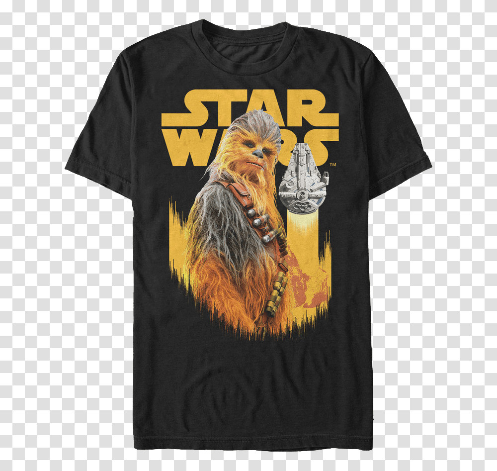 Chewbacca And Millennium Falcon Solo Star Wars T Shirt Star Wars Legions Wookies, Apparel, T-Shirt, Dog Transparent Png