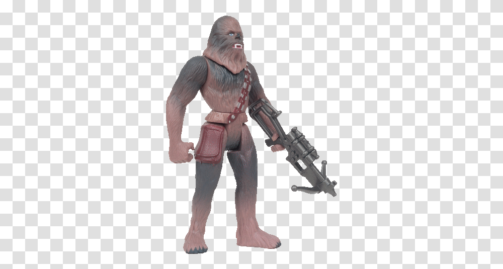 Chewbacca With Bowcaster And Heavy Blaster Rifle 69578 Star Wars Power Of The Force Chewbacca, Person, Human, Figurine, Gun Transparent Png