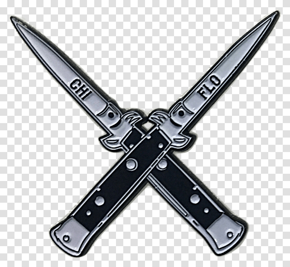 Chi Flo Switchblade Cross Gang Lapel Switchblade, Scissors, Weapon, Weaponry, Shears Transparent Png