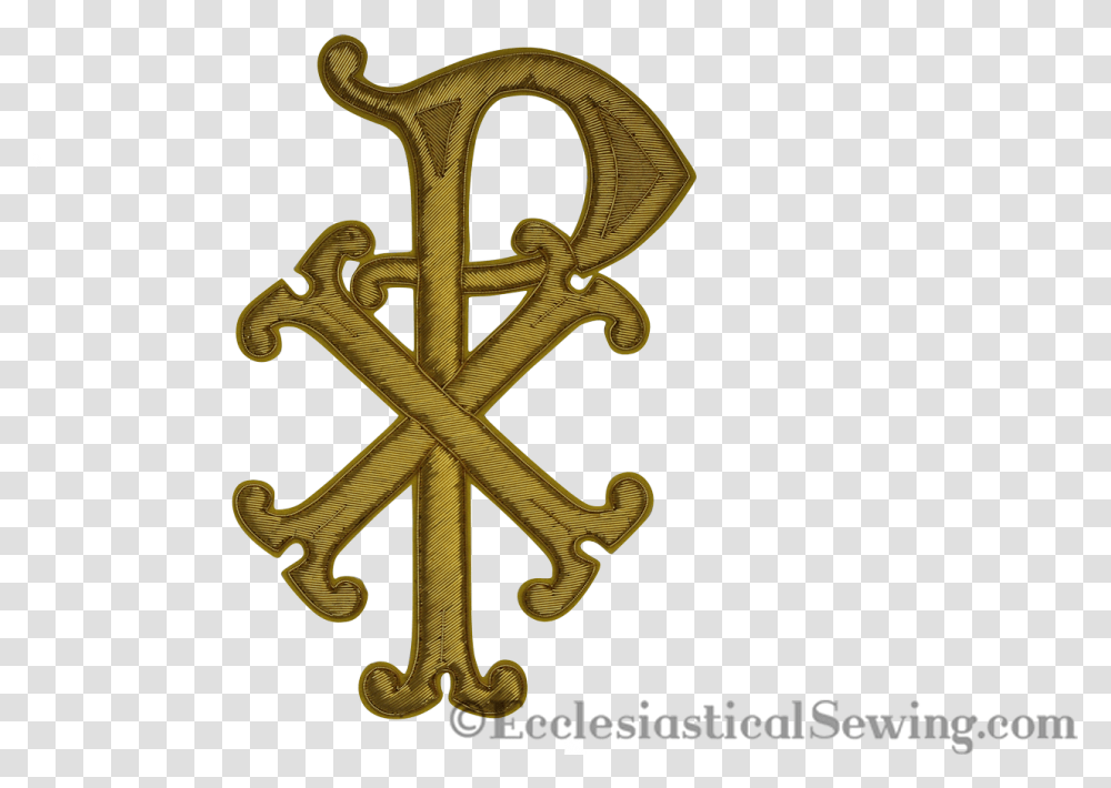 Chi Rho Clipart Cross Chi Rho Catholic, Hook, Anchor, Gold Transparent Png
