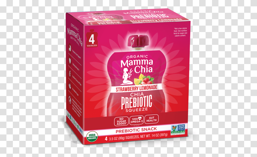 Chia Prebiotic Squeeze 4 Pack Mamma Chia Chia Prebiotic Squeeze, Flyer, Poster, Paper, Advertisement Transparent Png